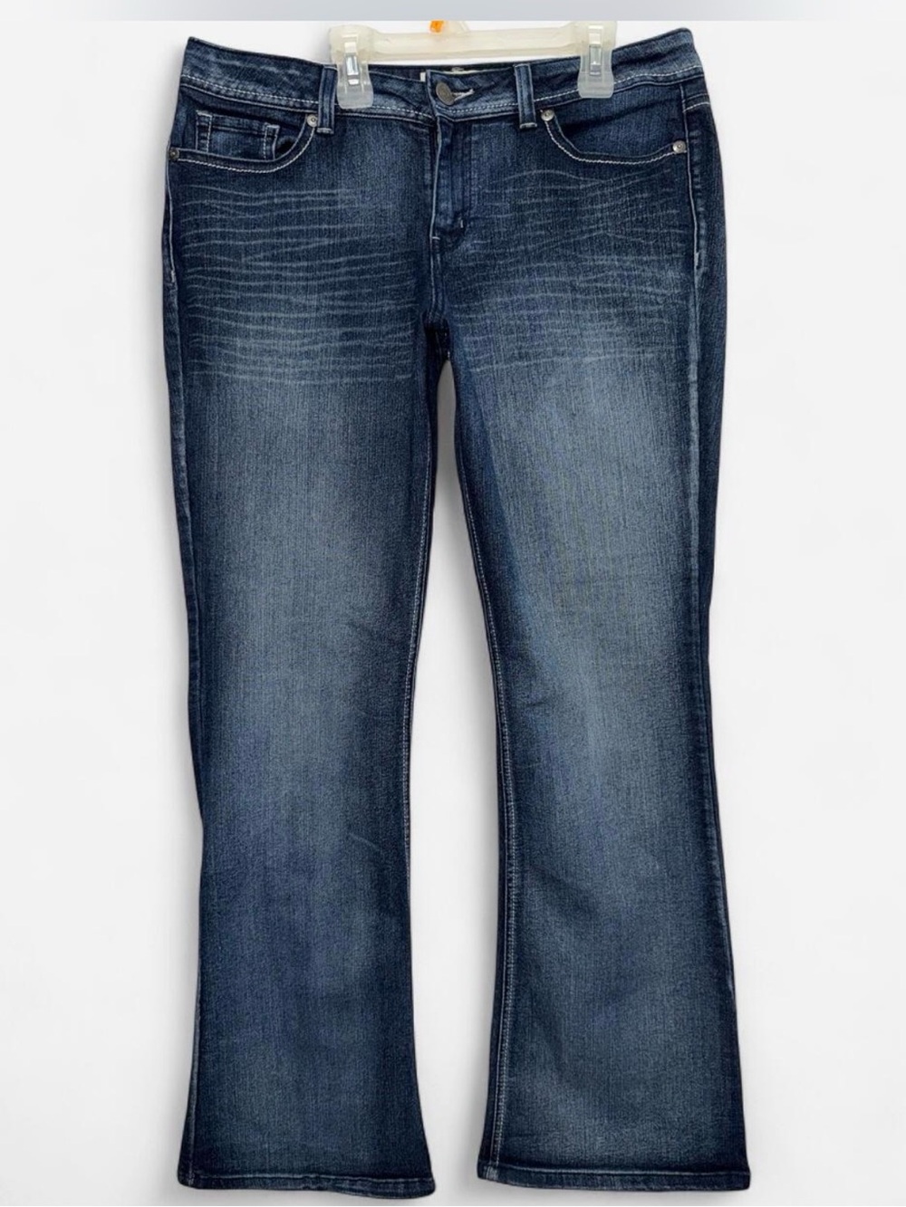 LEI Sophia Hipster Flare Jeans Y2K Juniors 17 Long Dark Wash